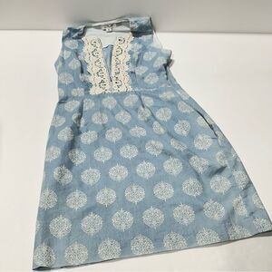 Simply Noelle Cotton Dress Sleeveless Slip Dress Lace Zip Front XS